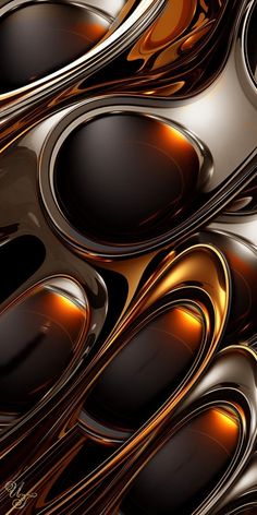 an abstract metal background with gold and black circles