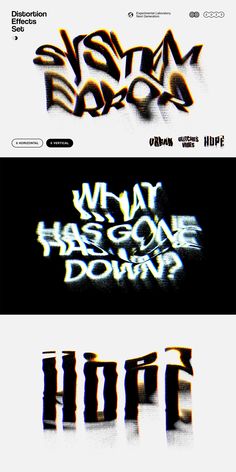 three different types of graffiti font and some type of typogramm on them