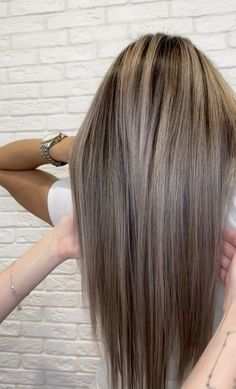 Full Highlights For Dark Hair Straight, Lowlights Straight Hair, Ashy Brown With Blonde Highlights, Low Lights In Brown Hair, Blonde Hair With Black Lowlights, Ash Blonde Balayage Highlights, Balayage On Straight Hair, Highlights Brown Hair Balayage