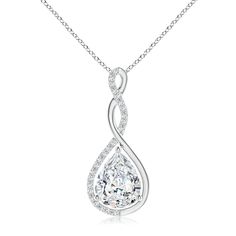 Twisted Infinity Floating Diamond Drop Pendant Diamond Drop Pendant, Diamond Drops, Drop Pendant, Lab Grown, Floating, Platinum, Lab, Twist, White Gold