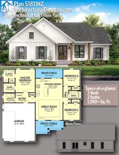 the plan for this house is to be built in two different sections, and it has three