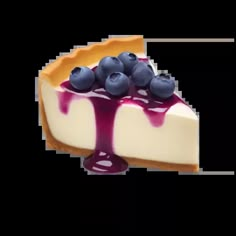 a slice of cheesecake with blueberries on top