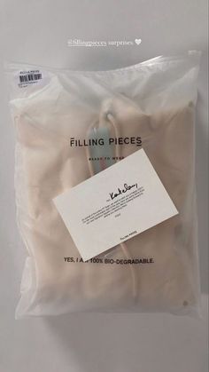 a package of filling pieces in white packaging