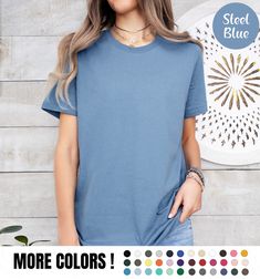 Sublimation Blank Shirt Blank Bella Canvas Shirt Wholesale Shirt Blank TShirt Men Clothing Women Diy Blank Plain Shirt Wholesale Clothing ✨ PRODUCT DESCRIPTION ✨ Soft cotton and quality print make users fall in love with it over and over again. ADULT TSHIRT ∘ Runs true to size ∘ Heat transfer label ∘ Solid colors: 100% Preshrunk Cotton ∘ Heather Colors: 52% Cotton / 48% Poly YOUTH ∘ Side-seamed ∘ Unisex sizing ∘ Solid colors: 100% Preshrunk Cotton ∘ Heather Colors: 52% Cotton / 48% Poly TODDLER Blue Cotton Sublimation Crew Neck T-shirt, Blue Pre-shrunk Crew Neck Sublimation Design, Blue Short Sleeve Sublimation T-shirt With Custom Print, Blue Short Sleeve Sublimation Design With Custom Print, Blue Crew Neck Shirt With Sublimation Print, Basic Short Sleeve Shirt With Sublimation Print, Blue Custom Print Short Sleeve T-shirt, Blue Crew Neck Shirt With Custom Print, Casual Blue Short Sleeve Sublimation Design