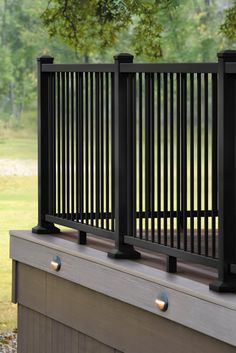 Lean into a minimalist railing profile with this pre-assembled, aluminum panel that keeps sightlines clear and balusters rattle-free by being locked in place. Sleek, strong, and minimalist, this railing profile features hidden fasteners and fades into the background to keep your stunning view the star of your outdoor living space. IRX Universal Panel Kits include baluster panel, bottom rail cover, hardware, brackets, and footblock (Choose your top rail shape sold separately). To complete your railing please be sure to purchase IRX Top Rails, and Impression Rail Post Kits or Wall Mount Kits sold separately. TimberTech Impression Rail Express 6-ft x 36-in Black Aluminum Deck Rail Kit | AZTIX36UNLP6B Minimalist Railing, Deck Stair Railing, Metal Deck Railing, Stair Paneling, Deck Railing Systems, Aluminum Railing Deck, Cast Iron Fence, Deck Railing Design, Stair Rail