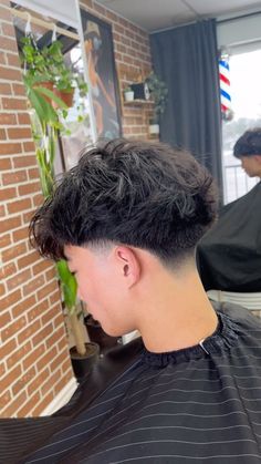 Romuel Cuevas | Mid tapah blowout 💈 #barber #fade #blowout #middlepart #flow #fringe #taper #fluffy #perm #curlyhair #inspo #inspiration #inspohaircuts… | Instagram Low Fade Taper Haircut Mens, Taper Fringe., Mens Blowout Taper, Blowout With Mid Taper, Taper Curtains Haircut, Taper Mid Fade Haircut, Blowout Taper Hair, Mid Taper Blowout Straight Hair Men, Low Taper Fade With Fringe