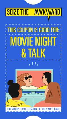 There are a lot of places to have a conversation and let your friend know you're there for them. Try to Seize the Awkward at movie night. Support Groups, Support Group, Movie Night, Comic Book Cover