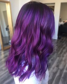 Dark Purple Hair, Purple Wig, Short Wavy, Short Hair Color