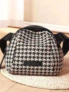 Bag For Love -Houndstooth Pattern Crossbody Bag - Women Crossbody Product Description Color Black and White Strap Type Adjustable Pattern Type Houndstooth Style Fashionable Bag Size Small Quantity 1 piece Composition 100% Polyester Material Polyester Size Chart INCH CM Size Bag Width Bag Height Bag Length Strap Length one-size 5.1 6.7 9.8 47.2 Size Bag Width Bag Height Bag Length Strap Length one-size 13 17 25 120 Similar Products h2 { text-align: center; } .red-box { width: 100%; display: flex; Black Houndstooth Shoulder Bag For Everyday Use, Black Houndstooth Shoulder Bag For Travel, Trendy Houndstooth Shoulder Bag For Travel, Casual Houndstooth Travel Bag, Pattern Crossbody Bag, Color Black And White, Crossbody Bag Women, Houndstooth Pattern, Classic Backpack