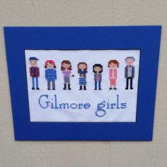 *By request, we now offer a stitched version of this, perfect for gifts! Listing here: https://www.etsy.com/listing/212189014/gilmore-girls-family-portrait-finished?ref=shop_home_active_1 Where you lead, I will follow! Gilmore Girls made its way to Netflix recently and we just had to celebrate Diy Birthday Sign, Boyfriend Christmas Diy, Stitch People, Portrait Cross Stitch, Diy Girls, Finished Cross Stitch, Stitch Sampler, Aida Fabric, Cross Stitch Christmas Ornaments