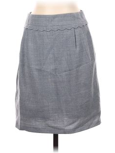 J.Crew Casual Skirt Size: 2 Bottoms - used. 97% WOOL, 3% SPANDEX, Solid | J.Crew Casual Skirt: Gray Solid Bottoms - Size 2 Casual Skirt, Womens Bottoms, J Crew, Women Handbags, Size 2, Spandex, Skirt, Wool, Handbags