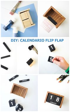 the diy calendar flip flap is made from wood