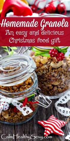 homemade granola is an easy and delicious christmas food gift