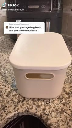 a white box sitting on top of a kitchen counter