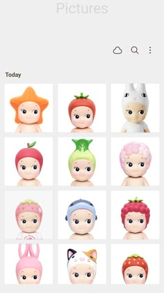 an iphone screen with many different dolls on the same page and text that says, i love