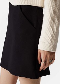 A-Line Mini Skirt - Black - Mini skirts - & Other Stories US A Line Mini Skirt, Style Inspiration Winter, Skirt Co Ord, Black Mini Skirt, Fashion Story, Heeled Ankle Boots, Jean Shirts, Black Design, Piece Of Clothing