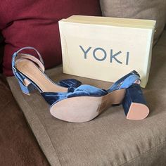 Summer Shoes On Sale Blue Cushioned Synthetic Heels, Blue Synthetic Heels With Cushioned Footbed, Blue High Heels With Cushioned Footbed, Blue Ankle Strap Heels With Cushioned Footbed, Shoes On Sale, Shoe Sale, Summer Shoes, Shoe Brands, New Shoes