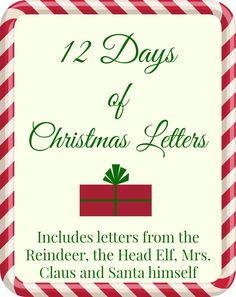 the twelve days of christmas letters for kids and adults to use on their holiday cards