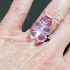 Adorable Adjustable Silver Colored Ring Has A Purple Gummy Bear On It. Look For My Gummy Bear Bracelet And Gummy Bear Necklace In Separate Listings. Beachy Boho Style, Gummy Bear Necklace, Bear Ring, Bear Bracelet, Sunburst Ring, Luxury Wedding Rings, Open Heart Ring, Hematite Ring, Dainty Wedding Ring