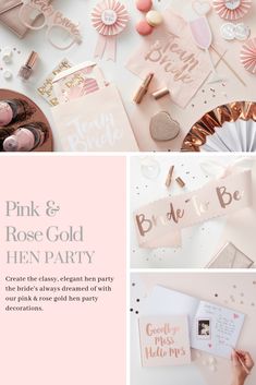 pink and rose gold hen party is featured in the article's cover photobook