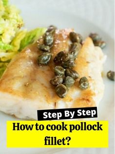 a white plate topped with fish next to broccoli and cauliflower florets