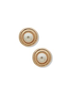 Anne Klein Gold Tone Gold-Tone Faux Pearl Cabochon Stud Earrings Classic Cabochon Clip-on Earrings For Formal Occasions, Classic Cabochon Clip-on Earrings For Formal Events, Classic Formal Clip-on Earrings With Cabochon, Classic Clip-on Pearl Earrings, Classic Formal Clip-on Cabochon Earrings, Classic Cabochon Clip-on Earrings For Anniversary, Classic Cabochon Clip-on Earrings, Classic Round Clip-on Earrings With Pearl Drop, Classic Clip-on Pearl Drop Earrings