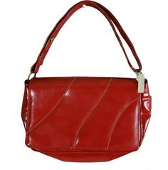 Kadin USA Vintage Red Purse Handbag Shiny Sleek Red 3"x6"x9", Strap 10". Inside logo detached (fall off).  Shipped with USPS Priority Mail. Retro Red Rectangular Bag, Red Vintage Shopping Bag, Retro Red Formal Bag, Red Retro Formal Bag, Red Purse, Vintage Handbag, Red Bag, Red Purses, Red Handbag