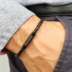 Men Leather Bracelet, Simple Man, Gps Coordinates, Braided Leather Bracelet, Engraved Bracelet, Mens Leather Bracelet, Braided Bracelets, Trendy Jewelry, Roman Numerals