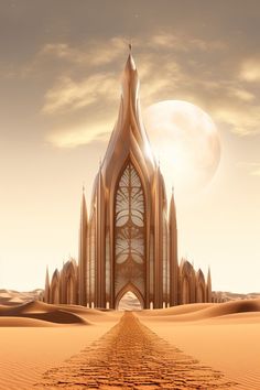 a large building in the middle of a desert