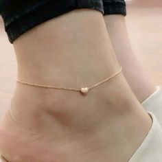 Initial Anklet, قلادات متدلية, Anklet Designs, Heart Anklet, Ankle Jewelry, Gift For Wedding, Cute Heart, Girly Jewelry, Anklet Jewelry