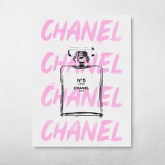 a chanel bottle with the words'n 5 eap in pink and white