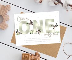 a card with ducks on it and the words one way duck in front of it