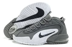 Nike Air Max Penny Hardaway 1 Grey/White Basketball shoes Nike Flight, White Basketball, White Basketball Shoes, Discount Nikes, Nike Basketball Shoes