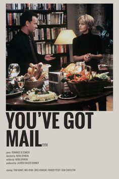 the poster for you've got mail shows two people sitting at a table with food on it