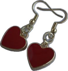 Gold Heart Jewelry, Gold Heart Earrings, Canoga Park, Red Heart Earrings, Gold Heart Earring, Earrings Red, Dangling Earrings, Keep Jewelry, Gold Heart