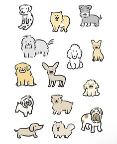 an image of dog stickers on a white background