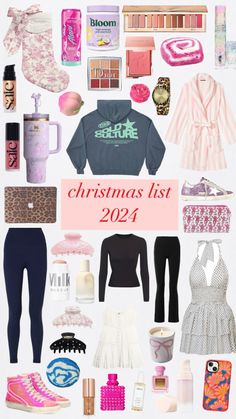 the christmas list is filled with clothes and accessories