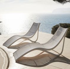 Ibiza Collection Sun Lounger - Set of 4 - Molecule Design-Online Kursi Outdoor, Poolside Loungers, Daybed Design, Sun Lounge, Pool Furniture, Outdoor Chaise, Outdoor Chaise Lounge, Container Store, Lounge Chairs