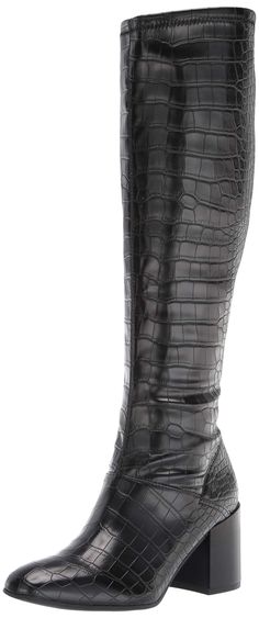 PRICES MAY VARY. Women's knee high boots with fabric, faux leather or crocco-printed faux leather upper Tall boots for women with size zip for easy on/off Modern square toe silhouette high heel boot 16.73 inch shaft height, 13.23 inch circumference 2.76 inch block heel High Boots For Women, Cream Flats, Tall Heeled Boots, Womens Tall Boots, Black High Heel Boots, Knee High Heels, High Heel Boots Knee, Cole Haan Women, Leather Chelsea Boots