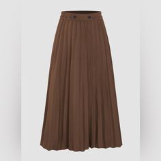 Never Been Worn. Chocolate Brown Pleated Midi Skirt Cutout Shorts, Rok Plisket, Brown Skirt, Plain Style, Short Lace Dress, Long Midi Dress, White Floral Dress, Summer Party Dress, Pleated Midi Skirt