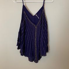 Never Worn Before Tank Top From Free People Blue Bohemian Beaded Top, Free People Sequin Top, Free People Tanks, Free People Tank Top, Free People T-shirts & Tank Tops, Free People Tops, Free People, Sparkle, Tank Tops