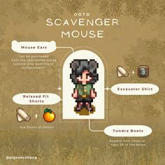 the scavenger mouse is shown in an image with other items and information about it