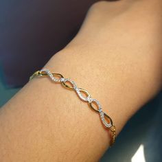 Infinity Bracelet Diamonds Sparkling Bangle Bracelet Charms Infiniti twists For Women Mom Lucky Special Gift by UlyGemsLeather on Etsy Bracelets Tattoo, Tattoo Bracelets, Classy Bracelets, Bracelet Tattoos, Gold Infinity Bracelet, Aesthetic Bracelet, Delicate Gold Bracelet, Jewellery Aesthetic, Bracelet Tattoo