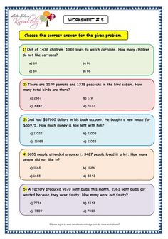 worksheet showing the correct answer for children's numbers and how to use them