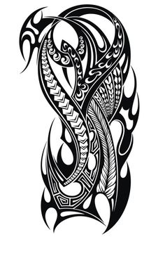 an artistic black and white tattoo design