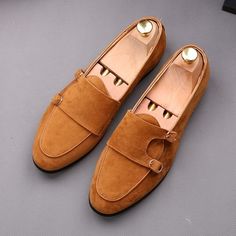 Handmade Men's Slip On Suede Brown Shoes, New Double Monk Strap Loafers Shoes sold by Hammy Crafts. Shop more products from Hammy Crafts on Storenvy, the home of independent small businesses all over the world.