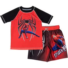 a spider man shirt and shorts set