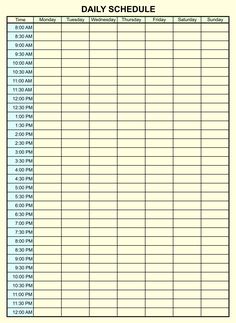 the daily schedule is shown in black and white