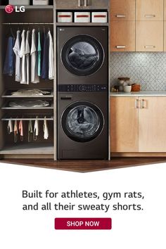 an advertisement for the lg washer and dryer