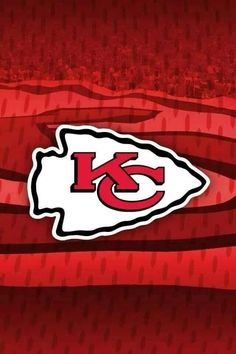 the kansas chiefs logo is shown on a red background